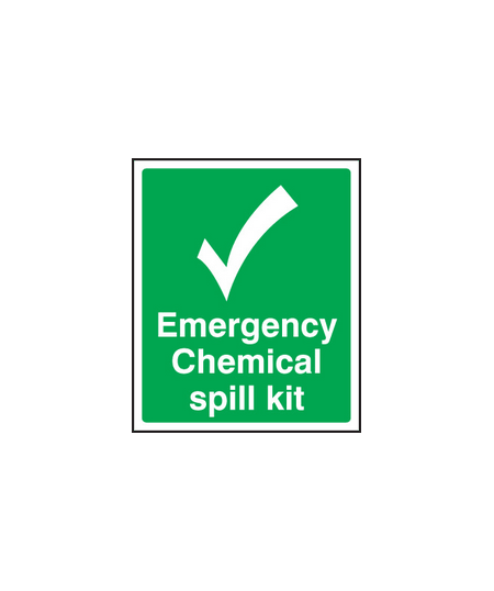 Emergency chemical spill kit sign