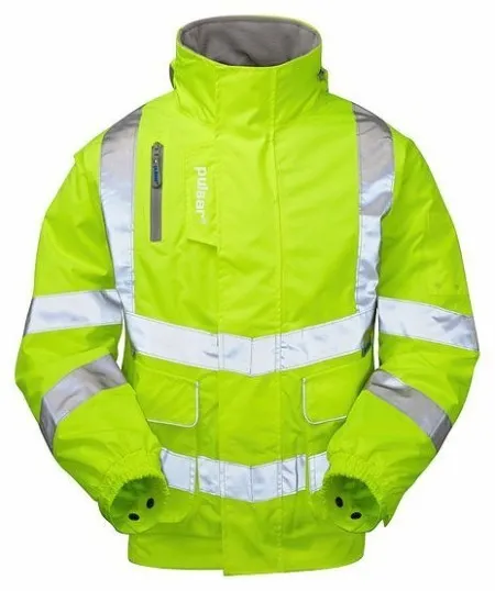 Pulsar Padded Yellow Hi Vis Bomber Jacket PR91