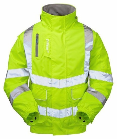 Pulsar Padded Yellow Hi Vis Bomber Jacket PR91