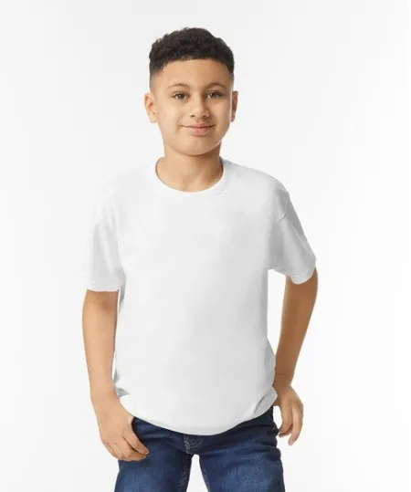 White Kids Tee Shirt Gildan Heavy Cotton 5000B