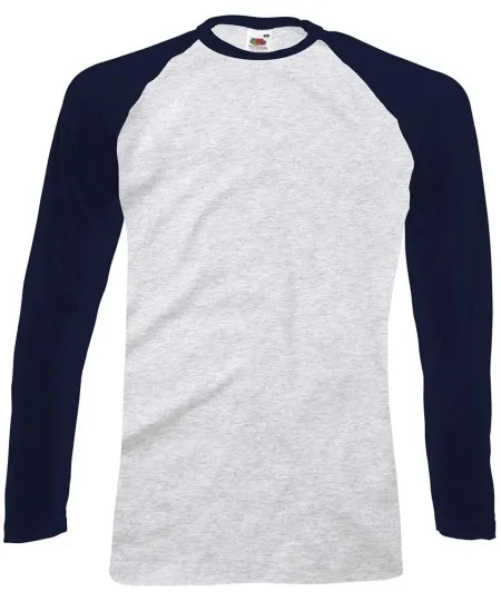 Fruit of the Loom SS028 Heather Grey/Deep Navy