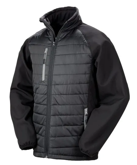 Padded Softshell Jacket Result R237X Black/Grey