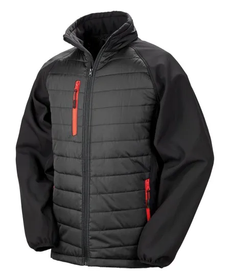 Padded Softshell Jacket Result R237X Black/Red