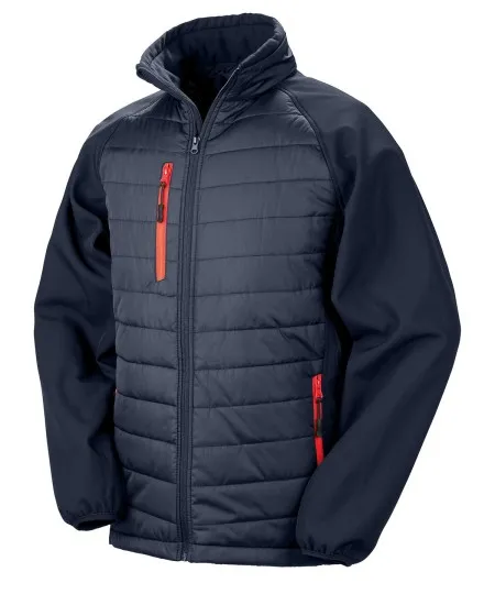 Padded Softshell Jacket Result R237X Navy/Red
