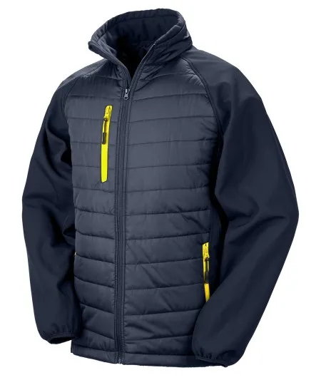 Padded Softshell Jacket Result R237X Navy/Yellow