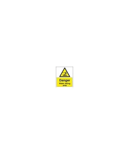 Danger water skiing area sign