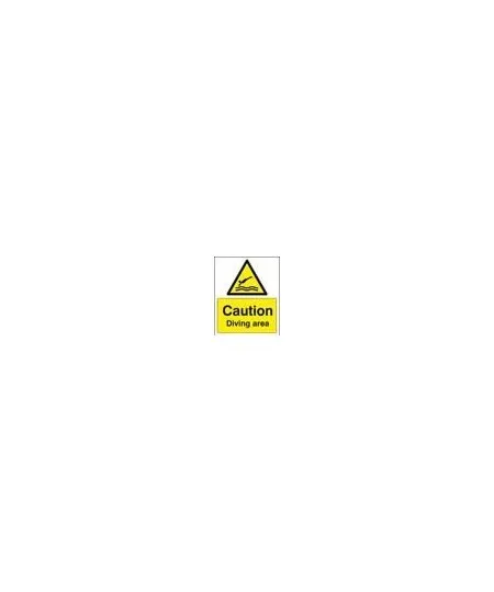 Caution diving area sign
