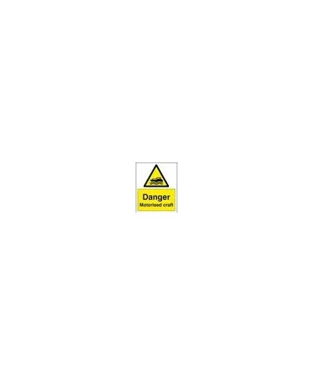 Danger motorised craft sign