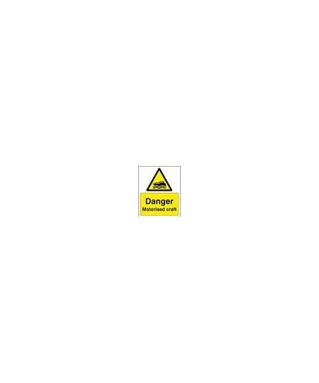 Danger motorised craft sign