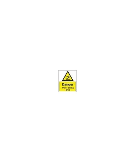 Danger water skiing area sign