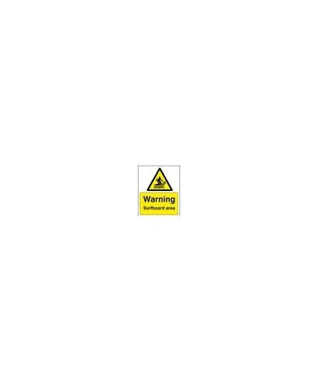 Warning surfboard area sign