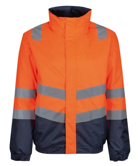 Regatta Pro hi-vis classic bomber jacket TRA218 Orange/Navy
