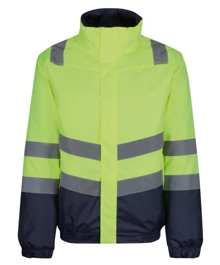 Regatta Pro hi-vis classic bomber jacket TRA218 Yellow/Navy