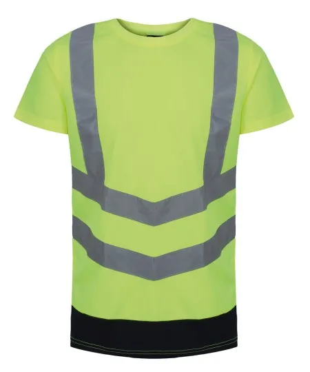 Regatta Pro hi-vis short sleeve t-shirt TRS194 Yellow/Navy