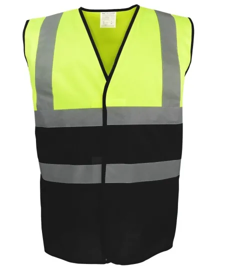 Yellow & Black Hi Vis Vest Two Tone HVW122