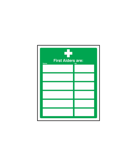 First aiders are sign