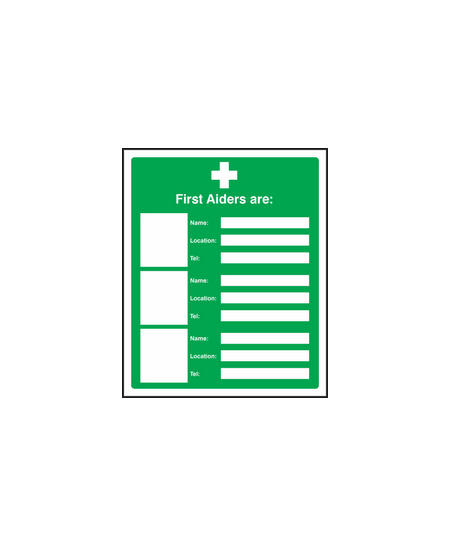 First aiders are sign