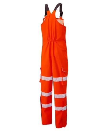 Hi Vis Bib & Brace Leo BB01 Orange Rear