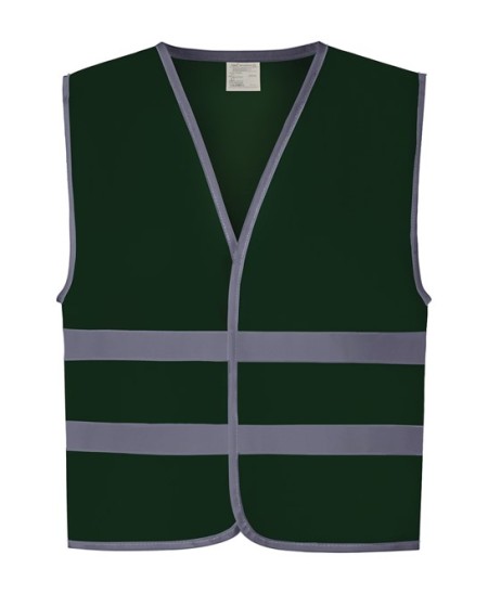 Kids Hivis Vests Bottle Green