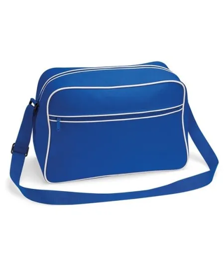 Retro shoulder bag BG014 Bright Royal/White