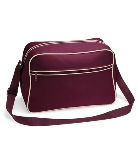 Retro shoulder bag BG014 Burgundy/Sand