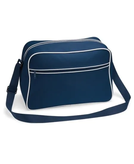 Retro shoulder bag BG014 French Navy/White