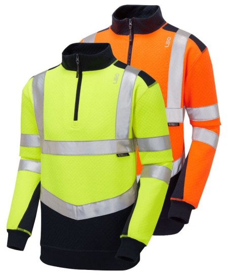 Hi Vis Quarter Zip Two Tone Sweatshirt LEO SS08