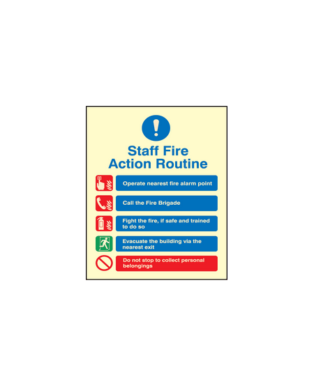 Staff fire action sign