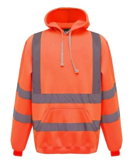 HVK05 Personalised Pull-Over Hivis Hoodie Orange Front