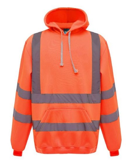 HVK05 Personalised Pull-Over Hivis Hoodie Orange Front