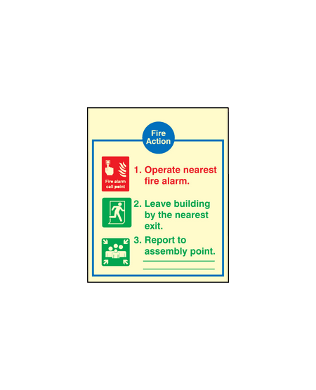 Fire action EEC sign