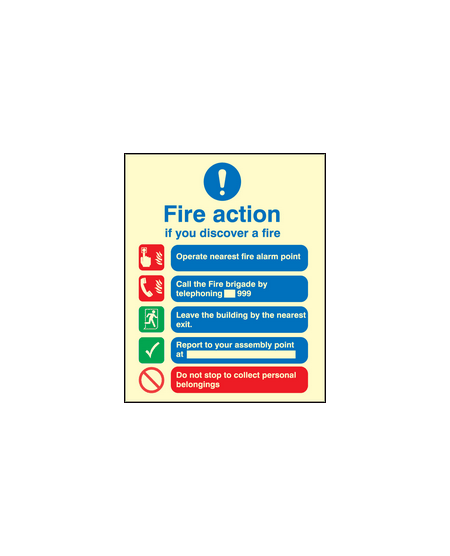 Fire action manual dial without lift sign
