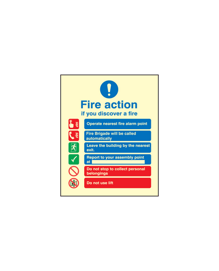 Fire action/call point with lift sign