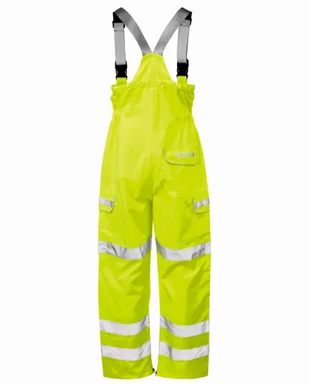 HI Vis Yellow Waterproof Bib & Brace Salopettes P521
