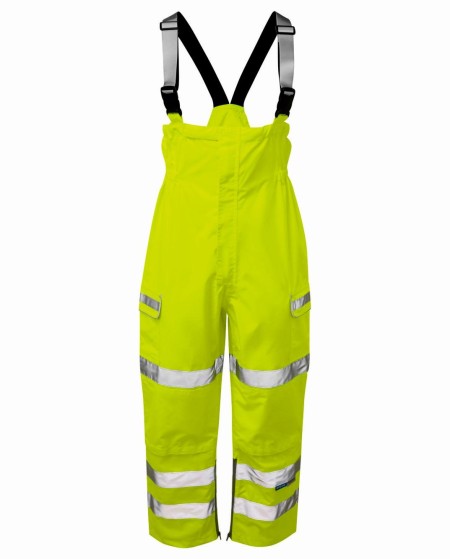 HI Vis Yellow Waterproof Bib & Brace Salopettes P521