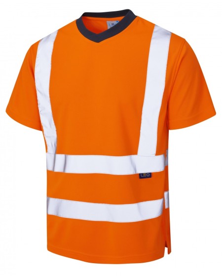 hi Vis Tee Shirt Orange, Leo T02 Front