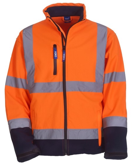 Orange Navy Hi Vis Softshell Jacket