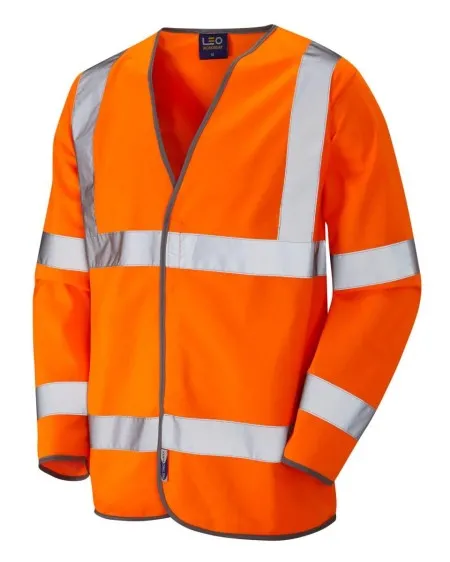 Orange long sleeved hi vis vest S01