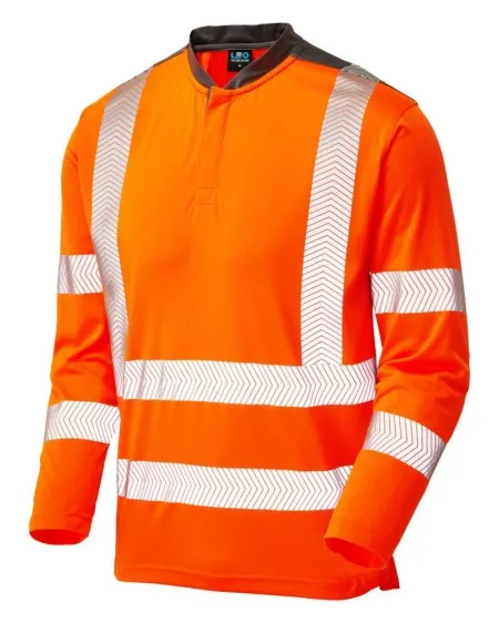 Orange Long Sleeved Hivis Performance T-Shirt Leo
