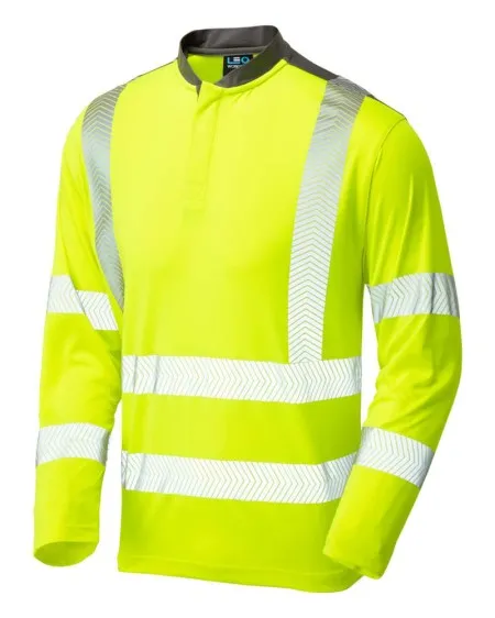 Yellow Long Sleeved Hivis Performance T-Shirt Leo