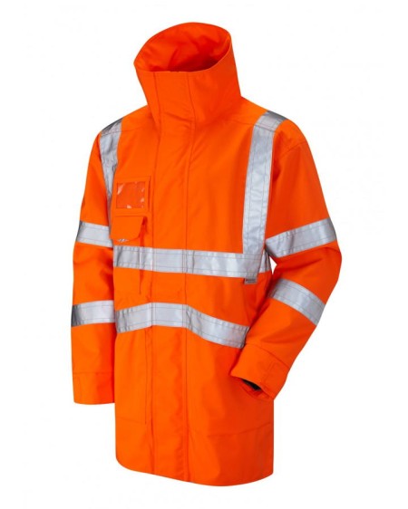 Breathable Hivis Coat Leo A04 Orange