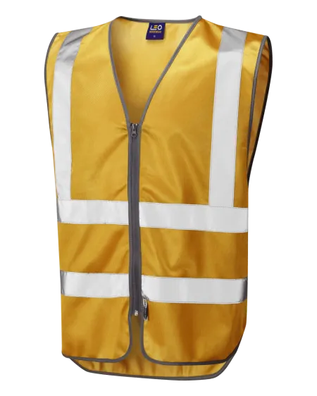 Gold colour hi vis vest Leo W35