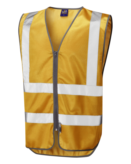 Gold colour hi vis vest Leo W35