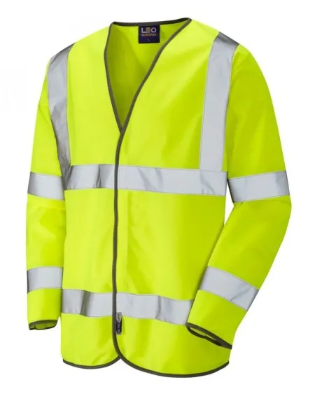LEO Yellow Long Sleeve hivis Vest