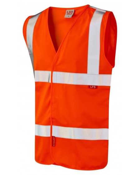 Flame retardant hi vis vest Orange W08 en 533