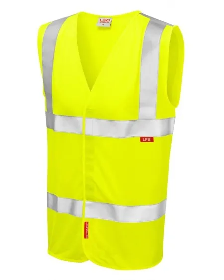 Flame retardant hi vis vest Yellow W08 en 533