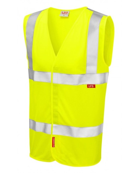 Flame retardant hi vis vest Yellow W08 en 533