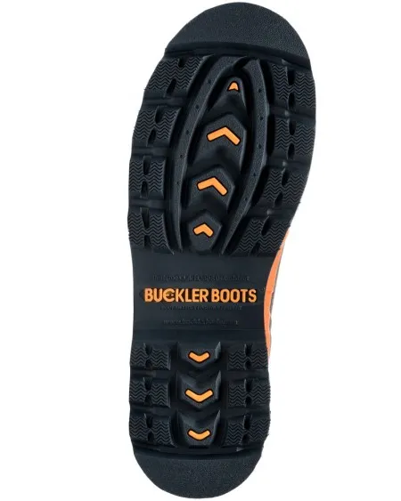 Buckbootz Blue and Orange Trim Safety Wellington BBZ6000