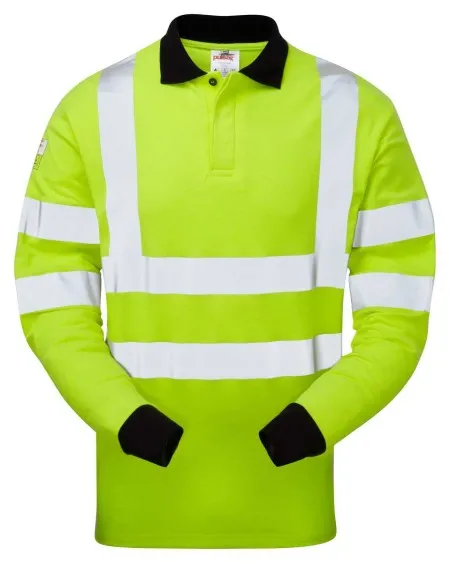 Flame Retardant Anti Static Long Sleeve Hi Vis Polo Shirt
