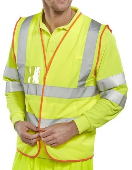 Hi Vis vest with Orange trim & ID Pocket BS061
